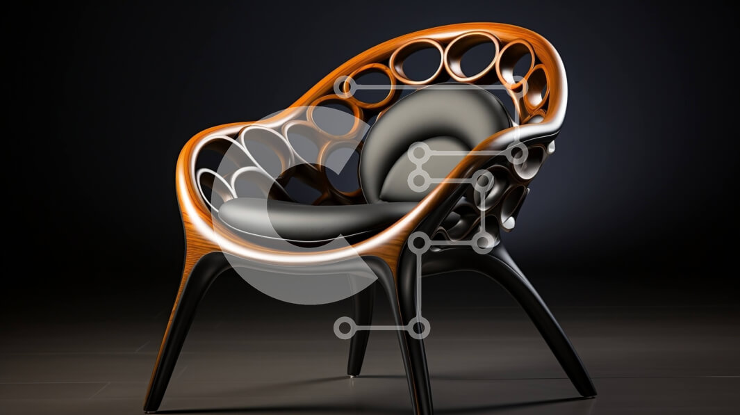 Intra Συλλεκτικό Ξύλινο Παζλ Plywood  4mm - Μοντέρνα Μαύρη Δερμάτινη Πολυθρόνα με Ξύλινο Σκελετό Σε Ξύλινο Κουτί - Διαστάσεις Puzzle: 10x10 cm – 25 κομμάτια