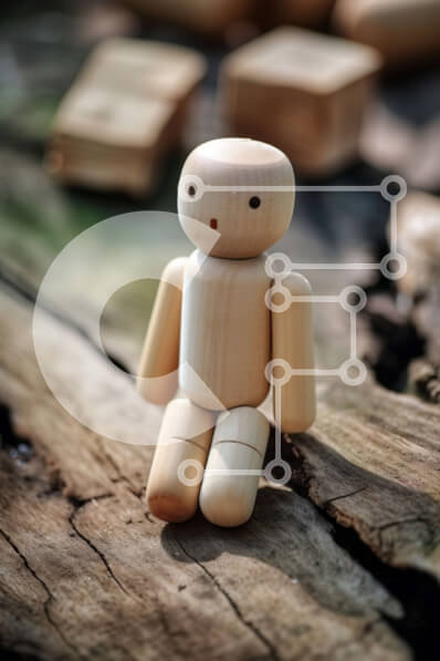 Intra Συλλεκτικό Ξύλινο Παζλ Plywood  4mm - Ξύλινο παιχνίδι άτομο που κάθεται στην ξύλινη επιφάνεια Σε Ξύλινο Κουτί - Διαστάσεις: 10x10 cm – 25 κομμάτια