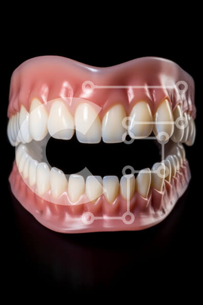 Intra Συλλεκτικό Ξύλινο Παζλ Plywood  4mm - Κοντινή όψη των ροζ οδοντοστοιχιών Σε Ξύλινο Κουτί - Διαστάσεις Puzzle: 10x10 cm – 25 κομμάτια