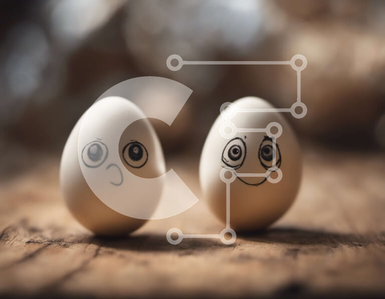 Intra Συλλεκτικό Ξύλινο Παζλ Plywood  4mm - Αυγά χαμογελαστά και συνοφρυωμένα Σε Ξύλινο Κουτί - Διαστάσεις Puzzle: 10x10 cm – 25 κομμάτια