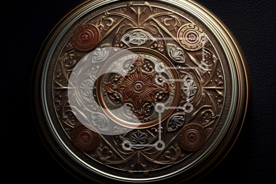 Intra Συλλεκτικό Ξύλινο Παζλ Plywood  4mm - Κομψό και μεγάλο μεταλλικό πιάτο με φλοράλ και γεωμετρικά σχέδια Σε Ξύλινο Κουτί - Διαστάσεις: 10x10 cm – 25 κομμάτια