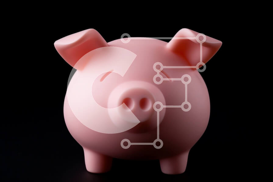 Intra Συλλεκτικό Ξύλινο Παζλ Plywood  4mm - Ροζ κουμπαράς σε μαύρο φόντο Σε Ξύλινο Κουτί - Διαστάσεις: 10x10 cm – 25 κομμάτια