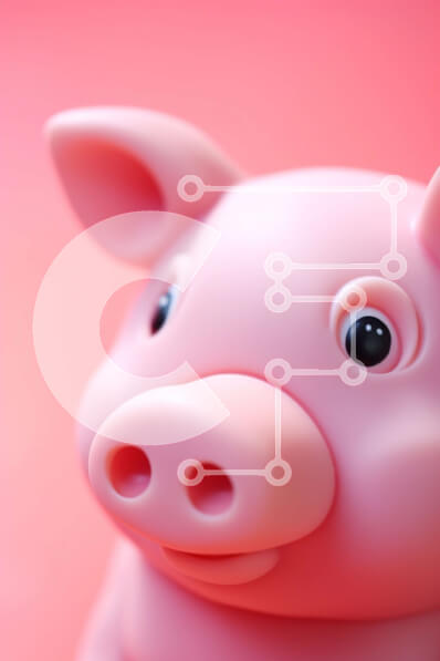 Intra Συλλεκτικό Ξύλινο Παζλ Plywood  4mm - Παιχνίδι ροζ χοίρων σε πορτοκαλί φόντο Σε Ξύλινο Κουτί - Διαστάσεις: 10x10 cm – 25 κομμάτια