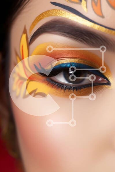 Intra Συλλεκτικό Ξύλινο Παζλ Plywood  4mm - Όμορφη Ινδή με παραδοσιακό μακιγιάζ και Sari Σε Ξύλινο Κουτί - Διαστάσεις Puzzle: 10x10 cm – 25 κομμάτια