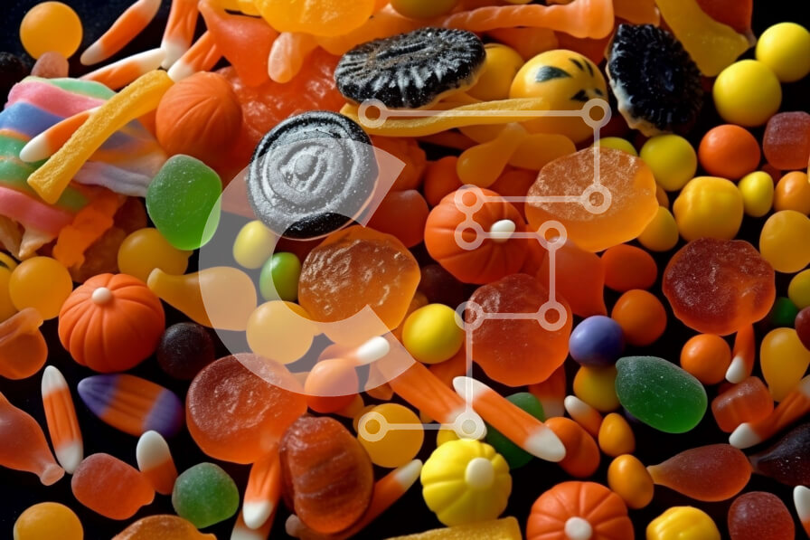 Σετ των 2 Intra Συλλεκτικό Ξύλινο Παζλ Plywood  4mm - Νόστιμη στοίβα από διάφορες καραμέλες αποκριών Σε Ξύλινο Κουτί - Διαστάσεις: 10x10 cm – 25 κομμάτια