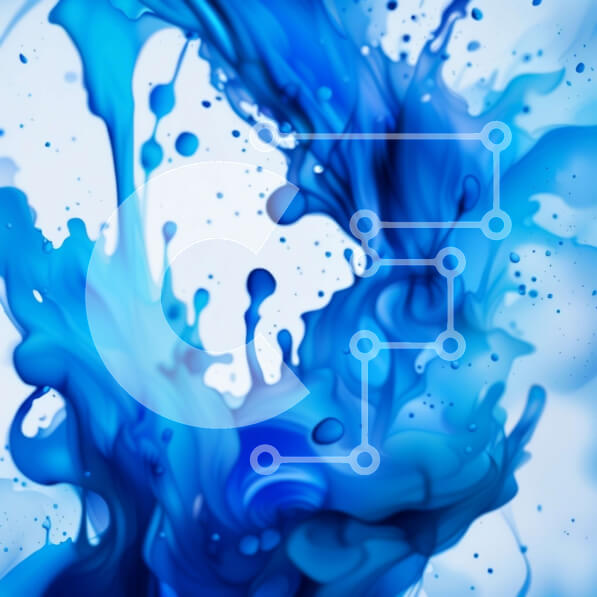 Intra Συλλεκτικό Ξύλινο Παζλ Plywood  4mm - Εκπληκτική εικόνα μπλε μελανιού που πιτσιλίζει σε λευκό φόντο Σε Ξύλινο Κουτί - Διαστάσεις Puzzle: 10x10 cm – 25 κομμάτια