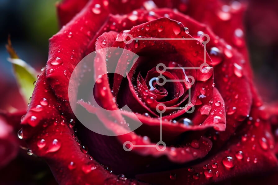 Intra Συλλεκτικό Ξύλινο Παζλ Plywood  4mm - Εκπληκτική εικόνα ενός κόκκινου τριαντάφυλλου με σταγονίδια νερού Σε Ξύλινο Κουτί - Διαστάσεις: 10x10 cm – 25 κομμάτια