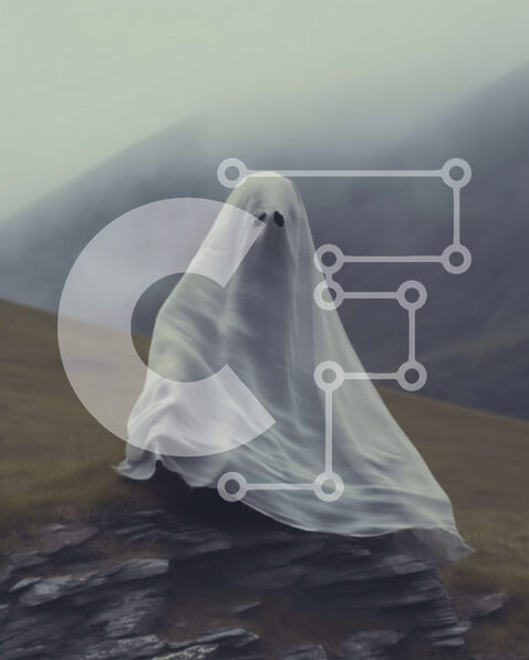 Σετ των 2 Intra Συλλεκτικό Ξύλινο Παζλ Plywood  4mm - Απόκοσμη εικόνα φαντάσματος σε βραχώδη βράχο Σε Ξύλινο Κουτί - Διαστάσεις: 10x10 cm – 25 κομμάτια