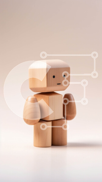 Intra Συλλεκτικό Ξύλινο Παζλ Plywood  4mm - Χαριτωμένο ξύλινο ρομπότ παιχνιδιών σε λευκή επιφάνεια Σε Ξύλινο Κουτί - Διαστάσεις: 10x10 cm – 25 κομμάτια