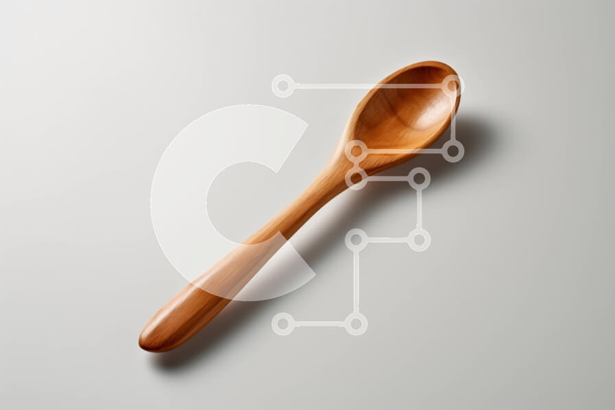 Σετ των 2 Intra Συλλεκτικό Ξύλινο Παζλ Plywood  4mm - Απλό και κομψό ξύλινο κουτάλι σε λευκή επιφάνεια Σε Ξύλινο Κουτί - Διαστάσεις: 10x10 cm – 25 κομμάτια