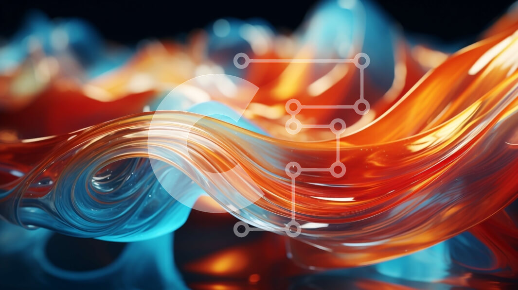 Intra Συλλεκτικό Ξύλινο Παζλ Plywood  4mm - Κοντινό πλάνο του μπλε και πορτοκαλί στροβιλιζόμενου υγρού Σε Ξύλινο Κουτί - Διαστάσεις Puzzle: 10x10 cm – 25 κομμάτια