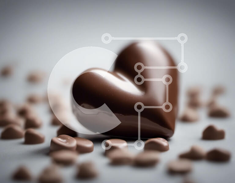 Σετ των 2 Intra Συλλεκτικό Ξύλινο Παζλ Plywood  4mm - Μπάρα σοκολάτας σε σχήμα καρδιάς στην επιφάνεια του τραπεζιού Σε Ξύλινο Κουτί - Διαστάσεις: 10x10 cm – 25 κομμάτια