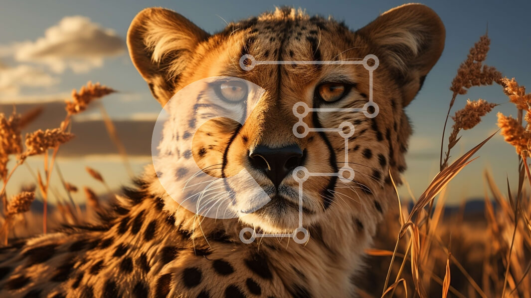 Σετ των 2 Intra Συλλεκτικό Ξύλινο Παζλ Plywood  4mm - Golden Brown Cheetah στη Σαβάνα Σε Ξύλινο Κουτί - Διαστάσεις: 10x10 cm – 25 κομμάτια