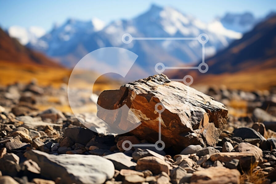 Intra Συλλεκτικό Ξύλινο Παζλ Plywood  4mm - Όμορφη εικόνα των βραχωδών βουνών με τις χιονισμένες κορυφές Σε Ξύλινο Κουτί - Διαστάσεις: 10x10 cm – 25 κομμάτια