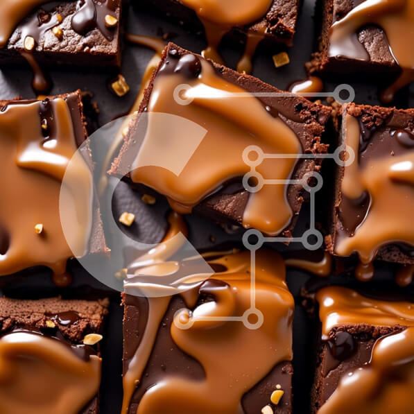 Σετ των 2 Intra Συλλεκτικό Ξύλινο Παζλ Plywood  4mm - Νόστιμα μπράουνις καραμέλας σοκολάτας από κοντά Σε Ξύλινο Κουτί - Διαστάσεις: 10x10 cm – 25 κομμάτια