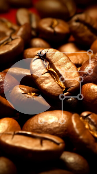 Intra Συλλεκτικό Ξύλινο Παζλ Plywood  4mm - Εκπληκτική φωτογραφία κόκκων καφέ σε ζωηρό κόκκινο φόντο Σε Ξύλινο Κουτί - Διαστάσεις: 10x10 cm – 25 κομμάτια