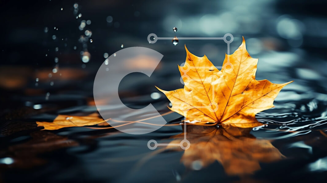 Intra Συλλεκτικό Ξύλινο Παζλ Plywood  4mm - Μονό κίτρινο φύλλο που επιπλέει στο νερό Σε Ξύλινο Κουτί - Διαστάσεις: 10x10 cm – 25 κομμάτια