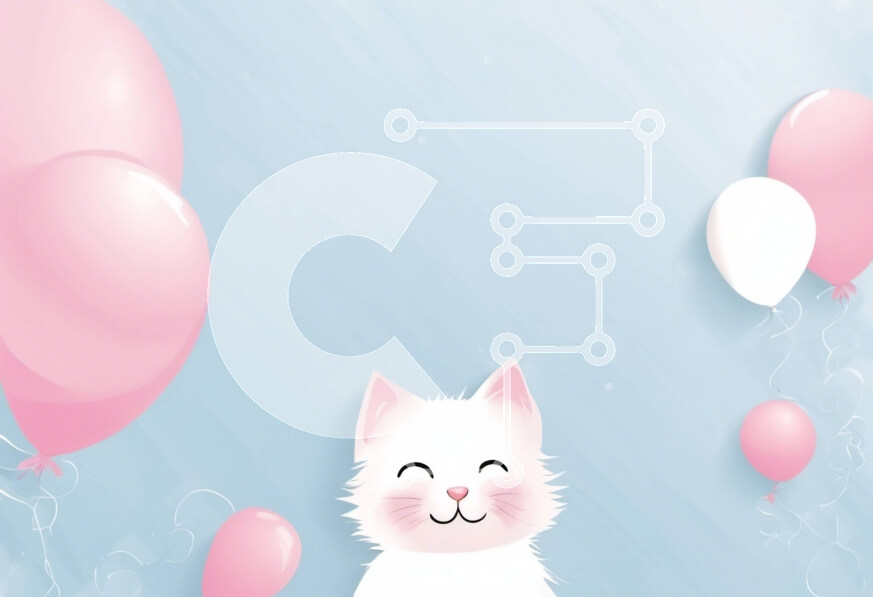 Σετ των 2 Intra Συλλεκτικό Ξύλινο Παζλ Plywood  4mm - Λευκή γάτα με ροζ μπαλόνια σε μπλε φόντο Σε Ξύλινο Κουτί - Διαστάσεις: 10x10 cm – 25 κομμάτια