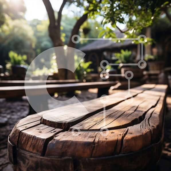 Intra Συλλεκτικό Ξύλινο Παζλ Plywood  4mm - Όμορφη εικόνα ενός ξεπερασμένου ξύλινου πάγκου σε ένα πάρκο Σε Ξύλινο Κουτί - Διαστάσεις Puzzle: 10x10 cm – 25 κομμάτια