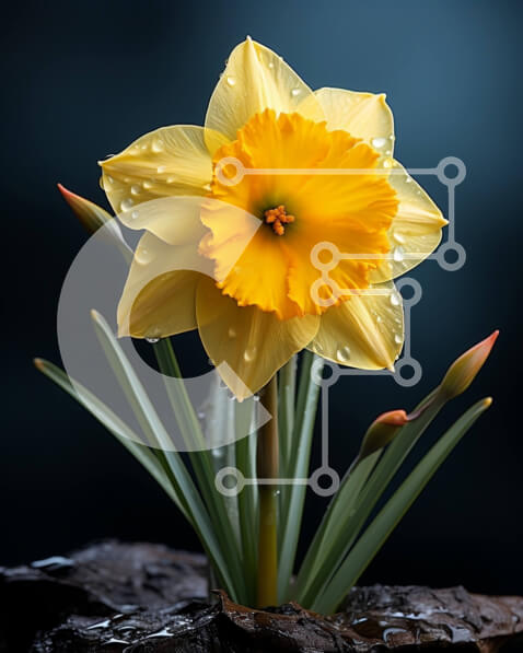 Σετ των 2 Intra Συλλεκτικό Ξύλινο Παζλ Plywood  4mm - Όμορφη κινηματογράφηση σε πρώτο πλάνο σταγονιδίων νερού σε ένα κίτρινο λουλούδι ασφόδελου Σε Ξύλινο Κουτί - Διαστάσεις: 10x10 cm – 25 κομμάτια