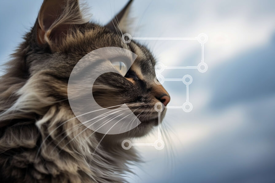 Σετ των 2 Intra Συλλεκτικό Ξύλινο Παζλ Plywood  4mm - Περίεργη γάτα που κοιτάζει ψηλά στον ουρανό Σε Ξύλινο Κουτί - Διαστάσεις: 10x10 cm – 25 κομμάτια