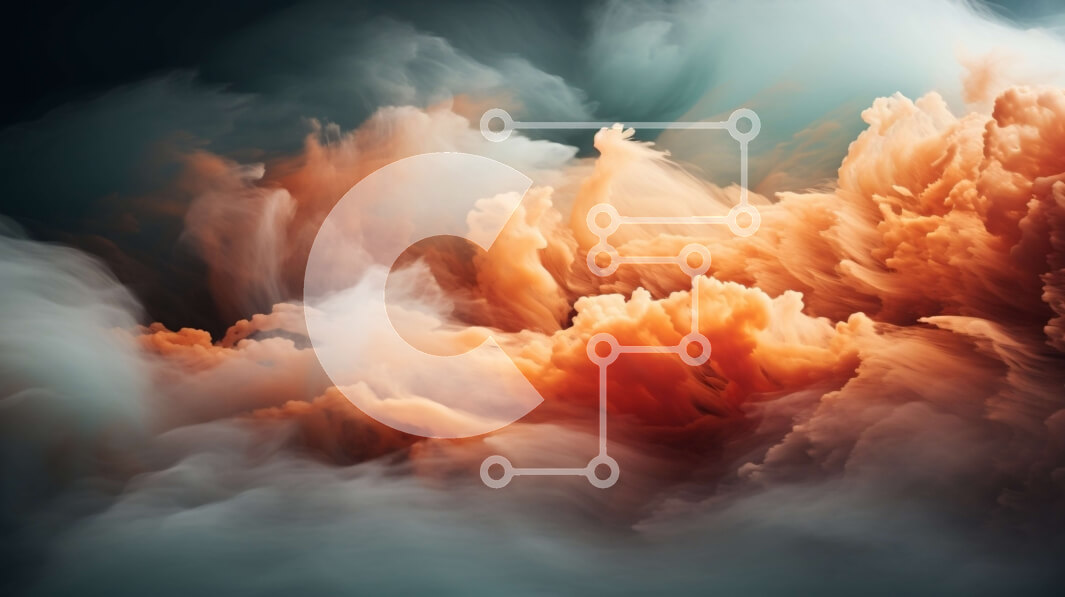 Intra Συλλεκτικό Ξύλινο Παζλ Plywood  4mm - Κοντινή όψη του στροβιλιζόμενου πορτοκαλί και ροζ σχηματισμού σύννεφων Σε Ξύλινο Κουτί - Διαστάσεις: 10x10 cm – 25 κομμάτια