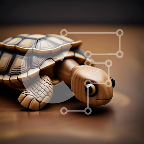 Intra Συλλεκτικό Ξύλινο Παζλ Plywood  4mm - Όμορφο ξύλινο ειδώλιο χελώνας για διακόσμηση Σε Ξύλινο Κουτί - Διαστάσεις: 10x10 cm – 25 κομμάτια