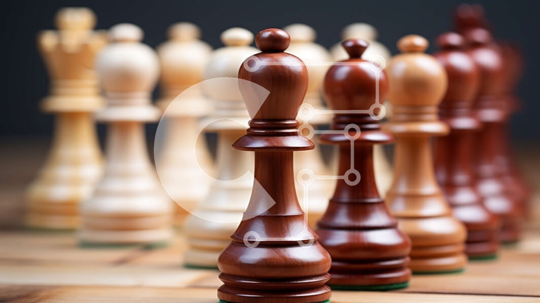 Intra Συλλεκτικό Ξύλινο Παζλ Plywood  4mm - Σκακιέρα με άσπρα και μαύρα κομμάτια Σε Ξύλινο Κουτί - Διαστάσεις Puzzle: 10x10 cm – 25 κομμάτια