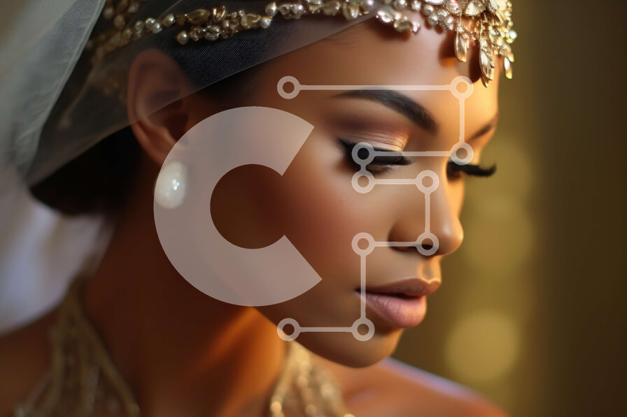 Intra Συλλεκτικό Ξύλινο Παζλ Plywood  4mm - Εκπληκτική μαύρη νύφη με νυφικό και πέπλο Σε Ξύλινο Κουτί - Διαστάσεις Puzzle: 10x10 cm – 25 κομμάτια