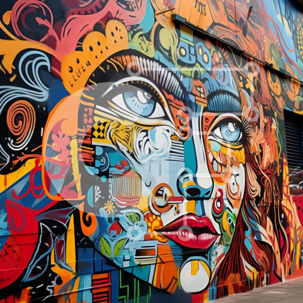 Intra Συλλεκτικό Ξύλινο Παζλ Plywood  4mm - Ζωντανή τοιχογραφία γυναίκας με γαλήνια έκφραση Σε Ξύλινο Κουτί - Διαστάσεις Puzzle: 10x10 cm – 25 κομμάτια