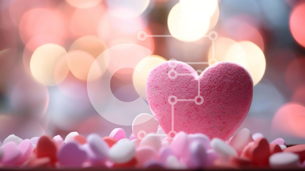 Σετ των 2 Intra Συλλεκτικό Ξύλινο Παζλ Plywood  4mm - Σαπούνι σε σχήμα καρδιάς που περιβάλλεται από πολύχρωμες καρδιές και καραμέλες Σε Ξύλινο Κουτί - Διαστάσεις: 10x10 cm – 25 κομμάτια