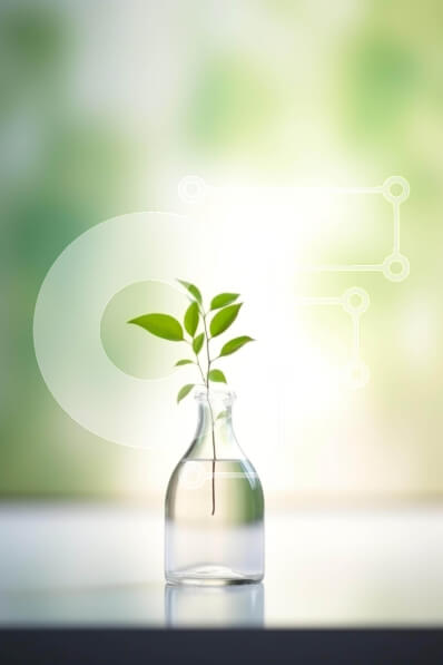 Σετ των 2 Intra Συλλεκτικό Ξύλινο Παζλ Plywood  4mm - Μικρό γυάλινο μπουκάλι με νερό και πράσινο φυτό μέσα Σε Ξύλινο Κουτί - Διαστάσεις: 10x10 cm – 25 κομμάτια