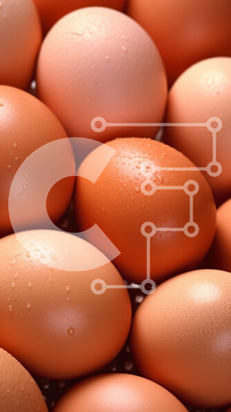 Intra Συλλεκτικό Ξύλινο Παζλ Plywood  4mm - Γκρο πλαν εικόνα καφέ αυγών σε λευκό φόντο Σε Ξύλινο Κουτί - Διαστάσεις: 10x10 cm – 25 κομμάτια