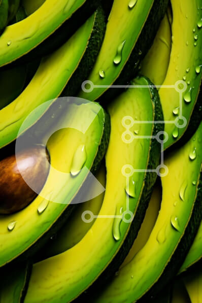 Σετ των 2 Intra Συλλεκτικό Ξύλινο Παζλ Plywood  4mm - Κοντινό πλάνο από φρέσκες φέτες αβοκάντο Σε Ξύλινο Κουτί - Διαστάσεις: 10x10 cm – 25 κομμάτια