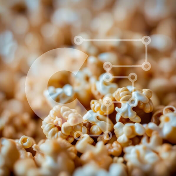 Σετ των 2 Intra Συλλεκτικό Ξύλινο Παζλ Plywood  4mm - Νόστιμη εικόνα από κοντινό πλάνο ποπ κορν με λευκούς και κίτρινους πυρήνες Σε Ξύλινο Κουτί - Διαστάσεις: 10x10 cm – 25 κομμάτια