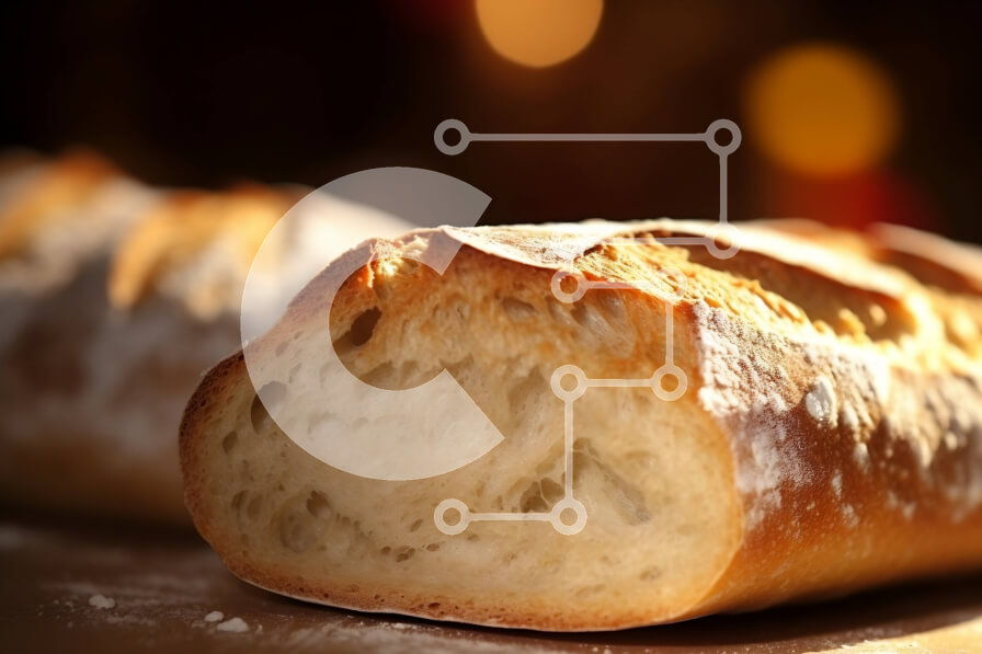 Σετ των 2 Intra Συλλεκτικό Ξύλινο Παζλ Plywood  4mm - Κοντινή εικόνα της νόστιμης φρεσκοψημένης μπαγκέτας Σε Ξύλινο Κουτί - Διαστάσεις: 10x10 cm – 25 κομμάτια