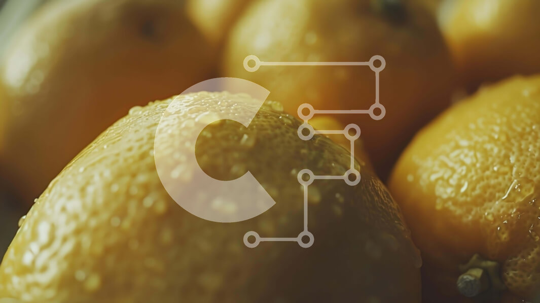 Σετ των 2 Intra Συλλεκτικό Ξύλινο Παζλ Plywood  4mm - Κοντινό πλάνο φρέσκων λεμονιών με σταγονίδια νερού Σε Ξύλινο Κουτί - Διαστάσεις: 10x10 cm – 25 κομμάτια