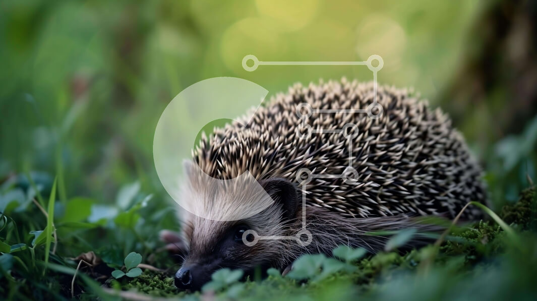 Intra Συλλεκτικό Ξύλινο Παζλ Plywood  4mm - Χαριτωμένος σκαντζόχοιρος που κάθεται στο γρασίδι Σε Ξύλινο Κουτί - Διαστάσεις: 10x10 cm – 25 κομμάτια