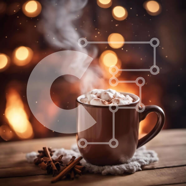 Σετ των 2 Intra Συλλεκτικό Ξύλινο Παζλ Plywood  4mm - Ζεστό κακάο με ξυλάκια κανέλας και ατμό Σε Ξύλινο Κουτί - Διαστάσεις: 10x10 cm – 25 κομμάτια