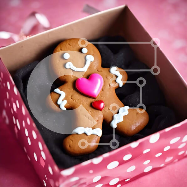 Intra Συλλεκτικό Ξύλινο Παζλ Plywood  4mm - Άνδρας με μελόψωμο σε κουτί διακοσμημένο με καρδιά Σε Ξύλινο Κουτί - Διαστάσεις: 10x10 cm – 25 κομμάτια