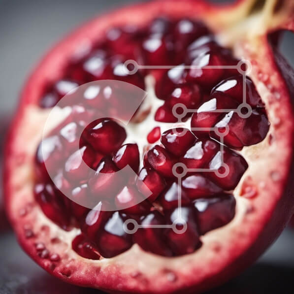 Σετ των 2 Intra Συλλεκτικό Ξύλινο Παζλ Plywood  4mm - Κοντινό πλάνο ενός ώριμου, κόκκινου ροδιού με ζουμερούς, κόκκινους σπόρους Σε Ξύλινο Κουτί - Διαστάσεις: 10x10 cm – 25 κομμάτια