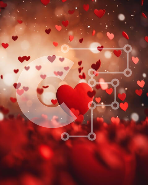 Intra Συλλεκτικό Ξύλινο Παζλ Plywood  4mm - Κόκκινες καρδιές που επιπλέουν στον αέρα Σε Ξύλινο Κουτί - Διαστάσεις: 10x10 cm – 25 κομμάτια