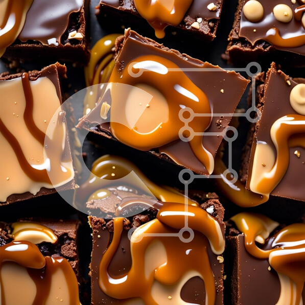 Σετ των 2 Intra Συλλεκτικό Ξύλινο Παζλ Plywood  4mm - Λαχταριστά μπράουνις σοκολάτας με σάλτσα καραμέλας Σε Ξύλινο Κουτί - Διαστάσεις: 10x10 cm – 25 κομμάτια