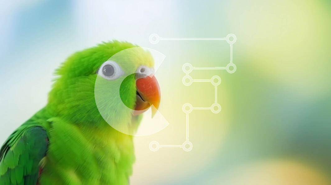 Σετ των 2 Intra Συλλεκτικό Ξύλινο Παζλ Plywood  4mm - Πράσινο πουλί Parakeet που στέκεται μπροστά από το θολό φόντο Σε Ξύλινο Κουτί - Διαστάσεις: 10x10 cm – 25 κομμάτια