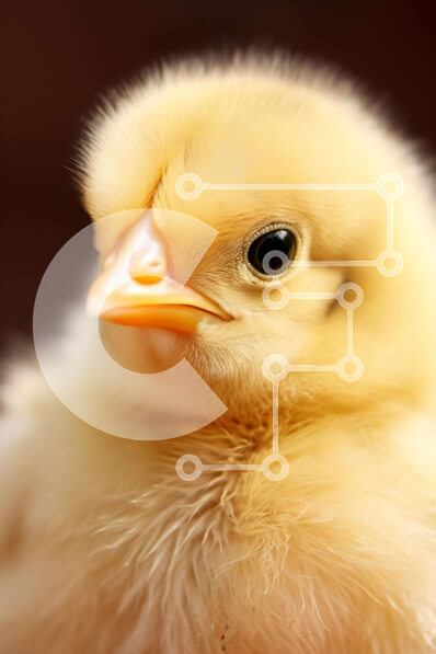 Σετ των 2 Intra Συλλεκτικό Ξύλινο Παζλ Plywood  4mm - Νεαρό κοτόπουλο που κοιτάζει επίμονα την κάμερα Σε Ξύλινο Κουτί - Διαστάσεις: 10x10 cm – 25 κομμάτια