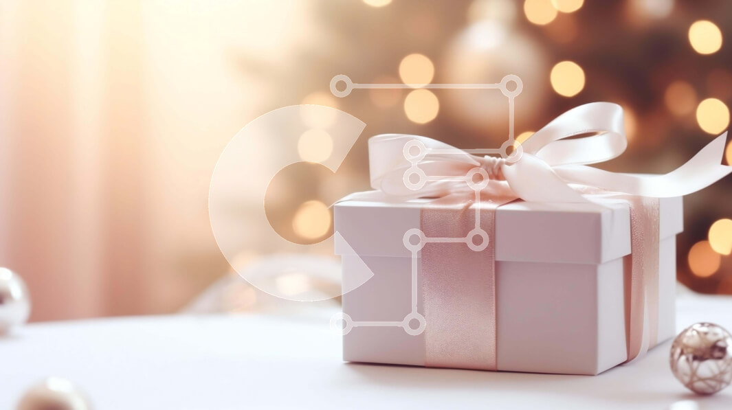 Intra Συλλεκτικό Ξύλινο Παζλ Plywood  4mm - Λευκό κουτί δώρου και διακοσμημένο χριστουγεννιάτικο δέντρο Σε Ξύλινο Κουτί - Διαστάσεις: 10x10 cm – 25 κομμάτια