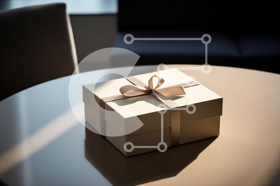 Intra Συλλεκτικό Ξύλινο Παζλ Plywood  4mm - Λευκό κουτί δώρου σε οβάλ τραπέζι Σε Ξύλινο Κουτί - Διαστάσεις Puzzle: 10x10 cm – 25 κομμάτια