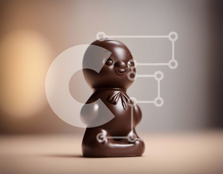 Σετ των 2 Intra Συλλεκτικό Ξύλινο Παζλ Plywood  4mm - Μαύρη σοκολάτα χαμογελαστό ειδώλιο στο τραπέζι Σε Ξύλινο Κουτί - Διαστάσεις: 10x10 cm – 25 κομμάτια