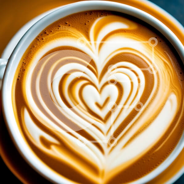 Σετ των 2 Intra Συλλεκτικό Ξύλινο Παζλ Plywood  4mm - Όμορφη κινηματογράφηση σε πρώτο πλάνο φλιτζάνι καφέ με σχέδιο αφρού σε σχήμα καρδιάς Σε Ξύλινο Κουτί - Διαστάσεις: 10x10 cm – 25 κομμάτια