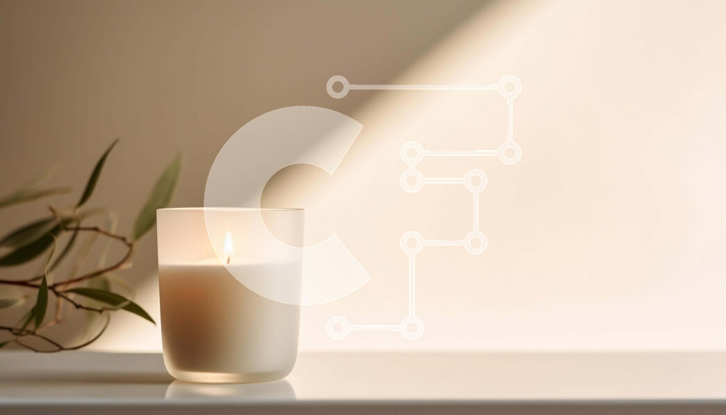 Intra Συλλεκτικό Ξύλινο Παζλ Plywood  4mm - Φυτό κεριού και ευκαλύπτου στο ράφι Σε Ξύλινο Κουτί - Διαστάσεις Puzzle: 10x10 cm – 25 κομμάτια